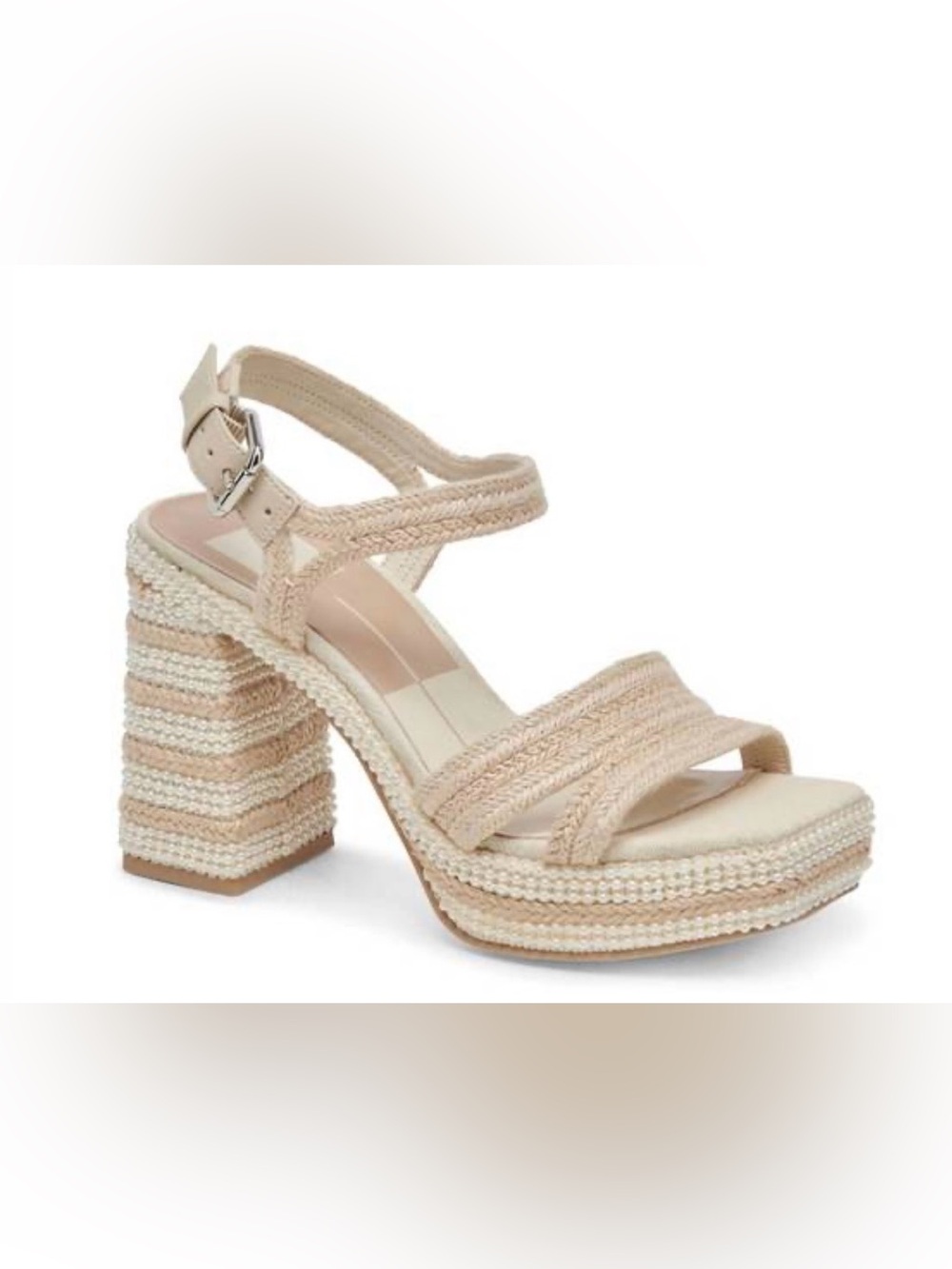 Dolce Vita Women Neutral Braided Platform Wedge Sandals Size 8